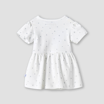 Giggles Round Neck Short Sleeve Dress with Snap Button Closure