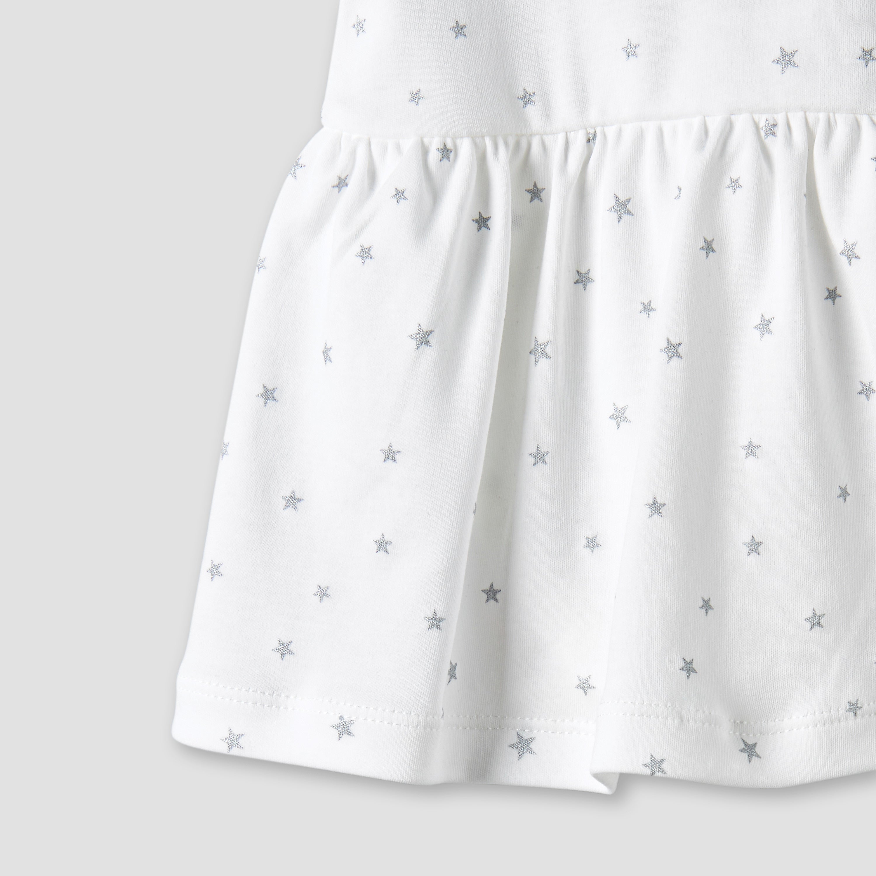 Giggles Round Neck Short Sleeve Dress with Snap Button Closure