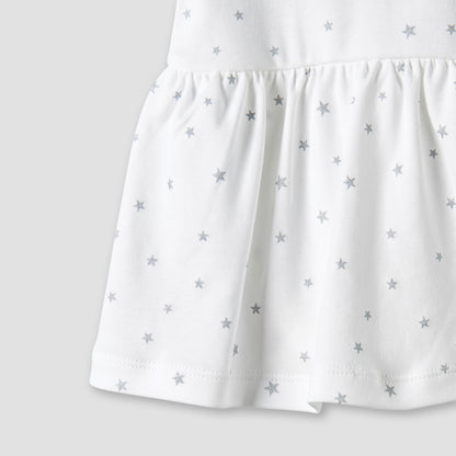Giggles Round Neck Short Sleeve Dress with Snap Button Closure