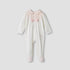 Giggles Bow Accent Collared Closed Feet Sleepsuit with Long Sleeves - Pink / 9-12 mths