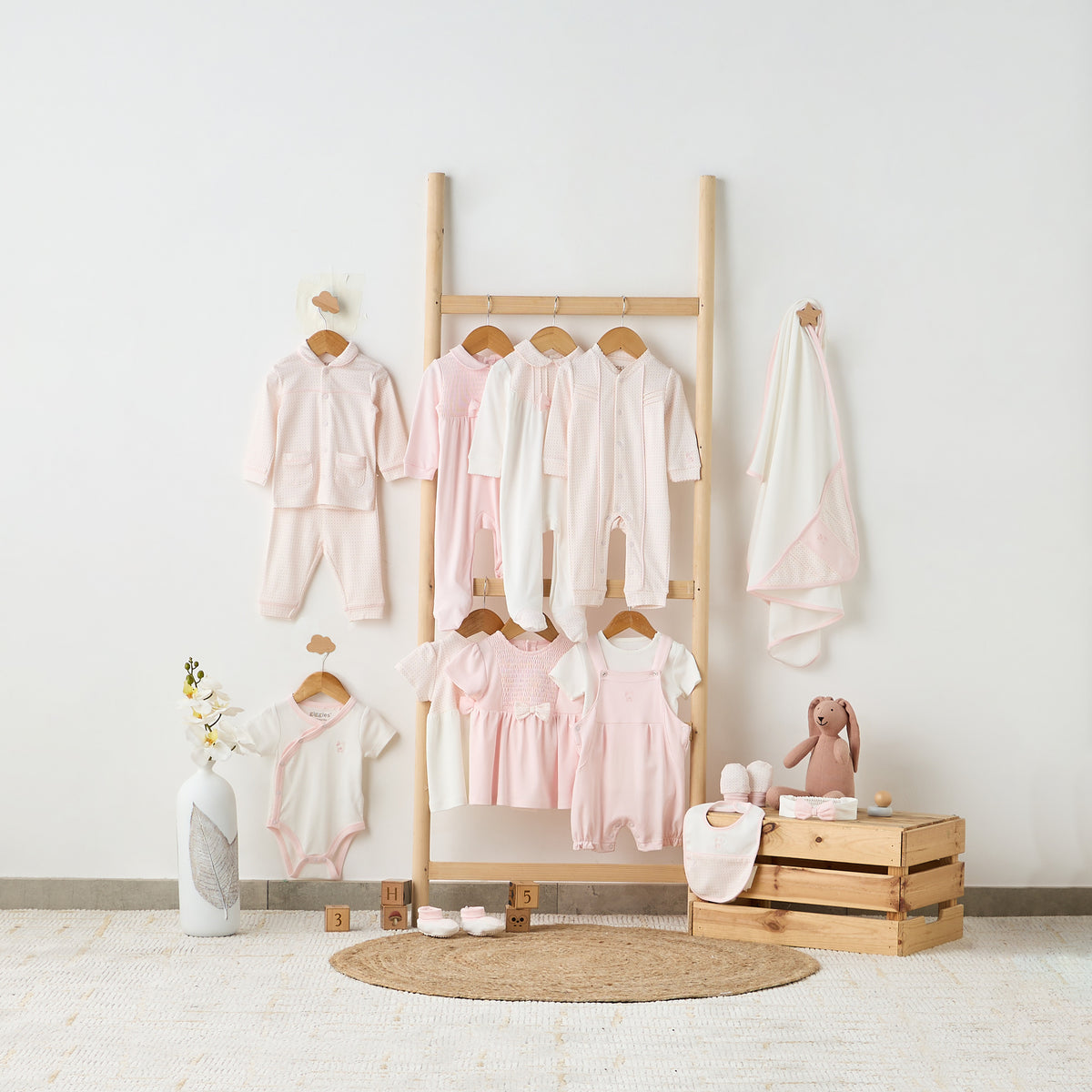 Giggles Bow Accent Collared Closed Feet Sleepsuit with Long Sleeves