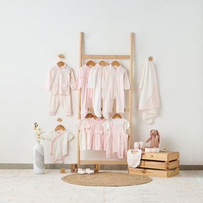 Giggles Bow Accent Collared Closed Feet Sleepsuit with Long Sleeves