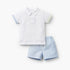 Juniors Collared Short Sleeves Polo T-shirt and Shorts Set with Stripes - Multicolour / 12-18 mths
