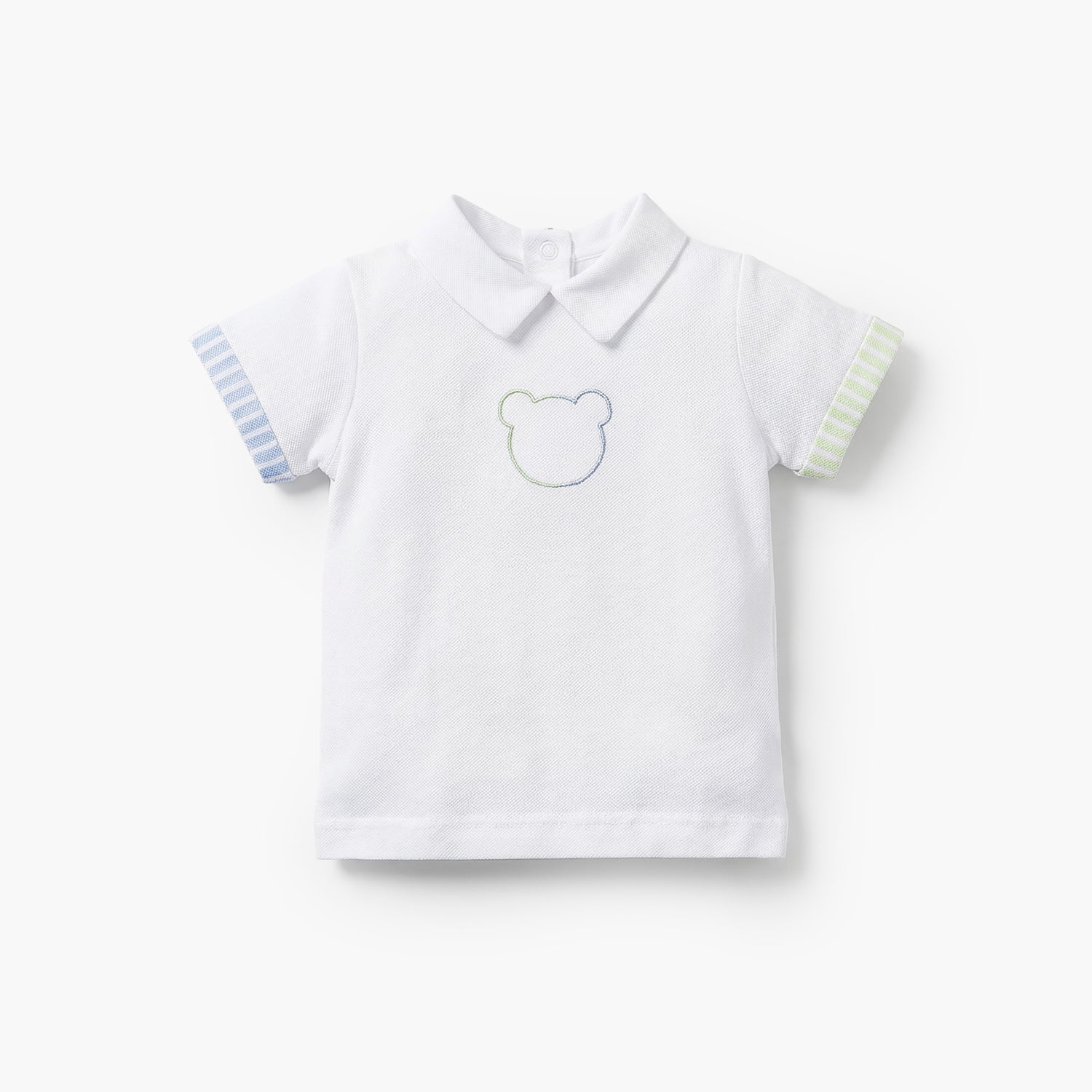 Juniors Collared Short Sleeves Polo T-shirt and Shorts Set with Stripes