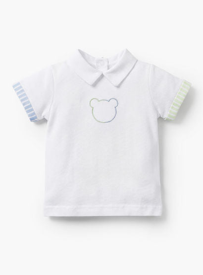 Juniors Collared Short Sleeves Polo T-shirt and Shorts Set with Stripes-baby-boys-clothing-setsandcoords-image-3