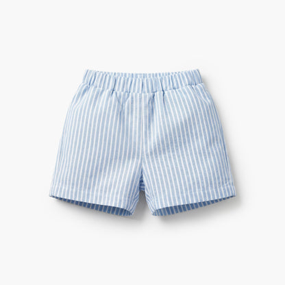 Juniors Collared Short Sleeves Polo T-shirt and Shorts Set with Stripes
