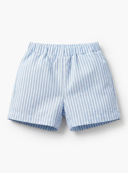 Juniors Collared Short Sleeves Polo T-shirt and Shorts Set with Stripes-baby-boys-clothing-setsandcoords-image-4