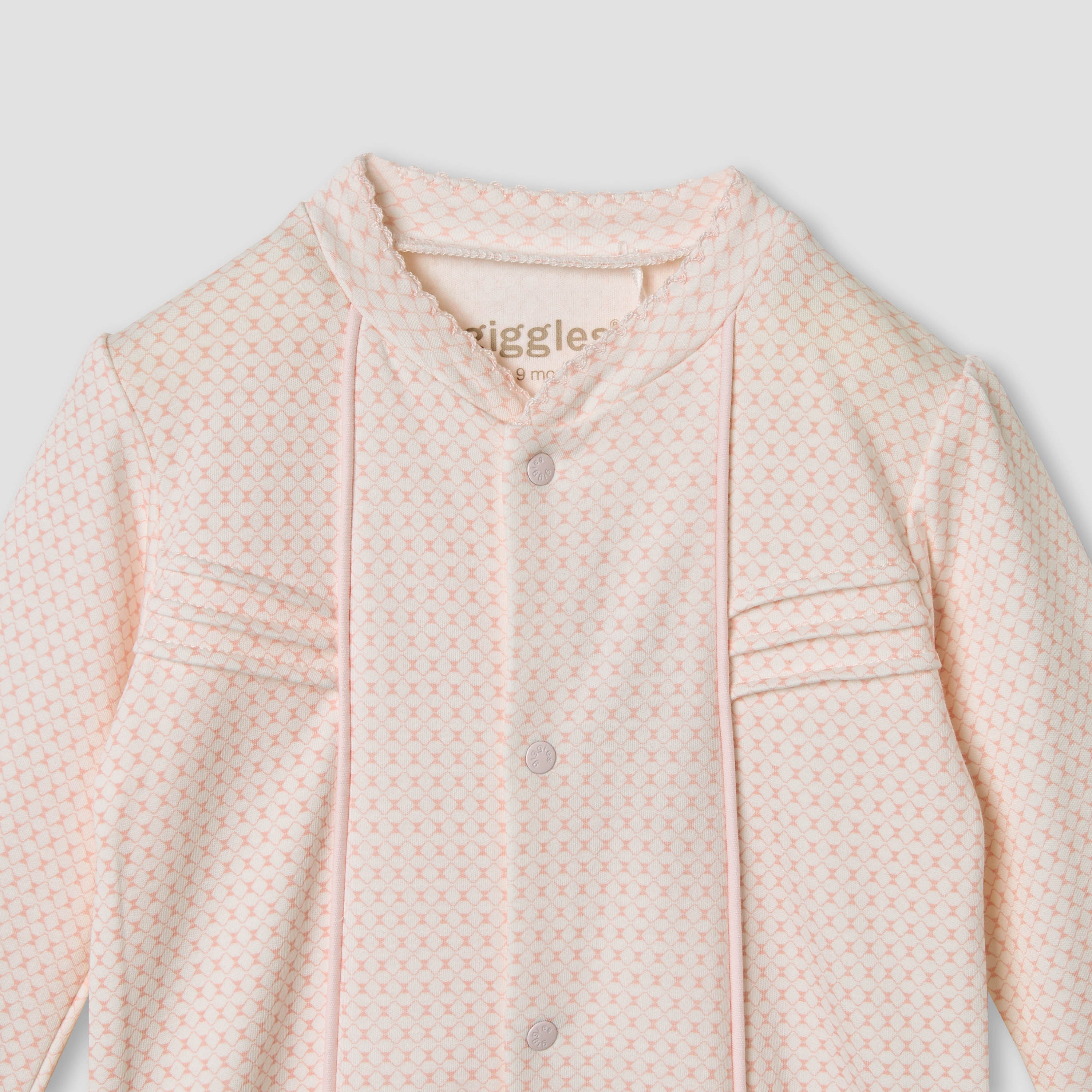 Giggles Printed Sleepsuit with Pintuck Detail