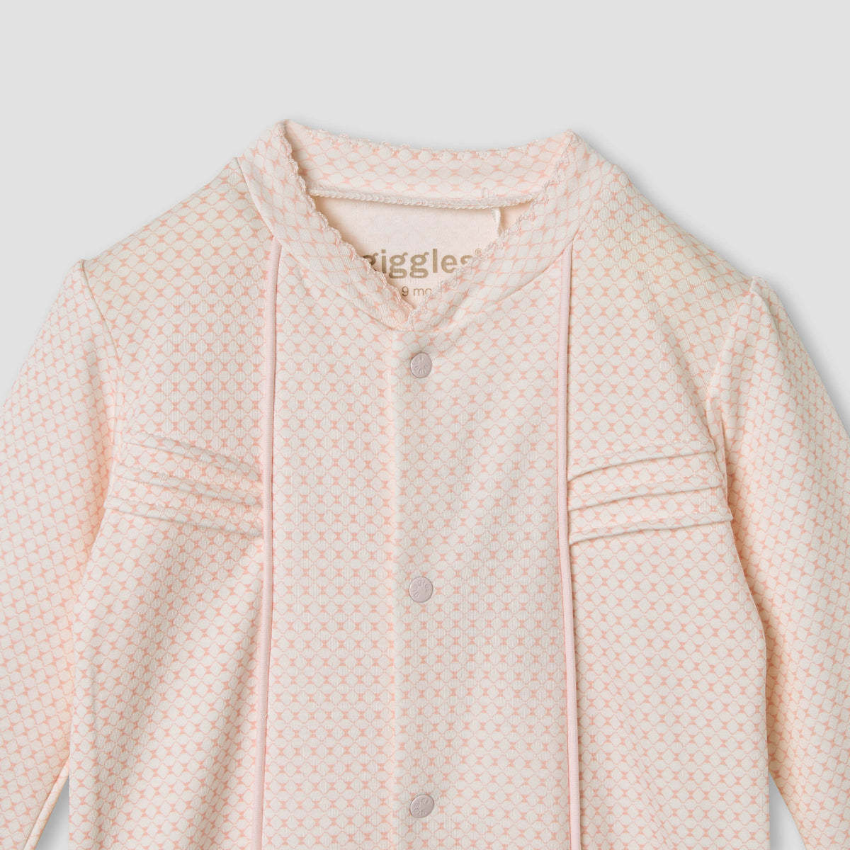 Giggles Printed Sleepsuit with Pintuck Detail