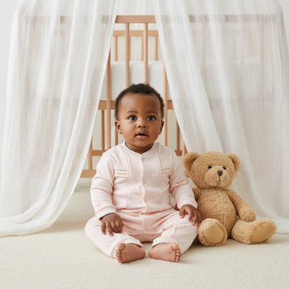 Giggles Printed Sleepsuit with Pintuck Detail