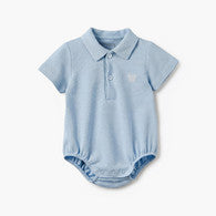 Juniors Collared Short Sleeves Bodysuit with Textured Design-undefined-image-1