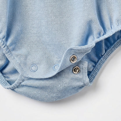 Juniors Collared Short Sleeves Bodysuit with Textured Design