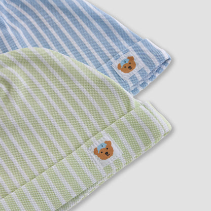 Set of 2 Juniors Cap with Stripes Print