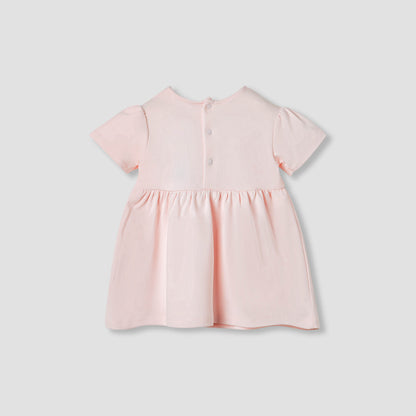 Giggles Smocked Detail A-line Dress with Bow