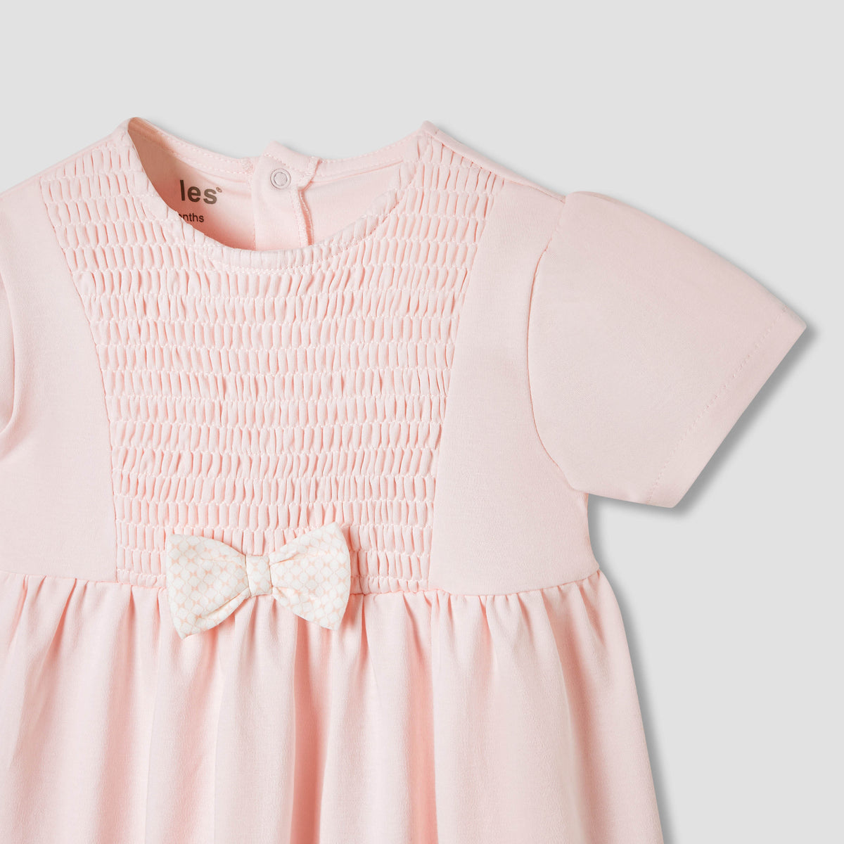 Giggles Smocked Detail A-line Dress with Bow
