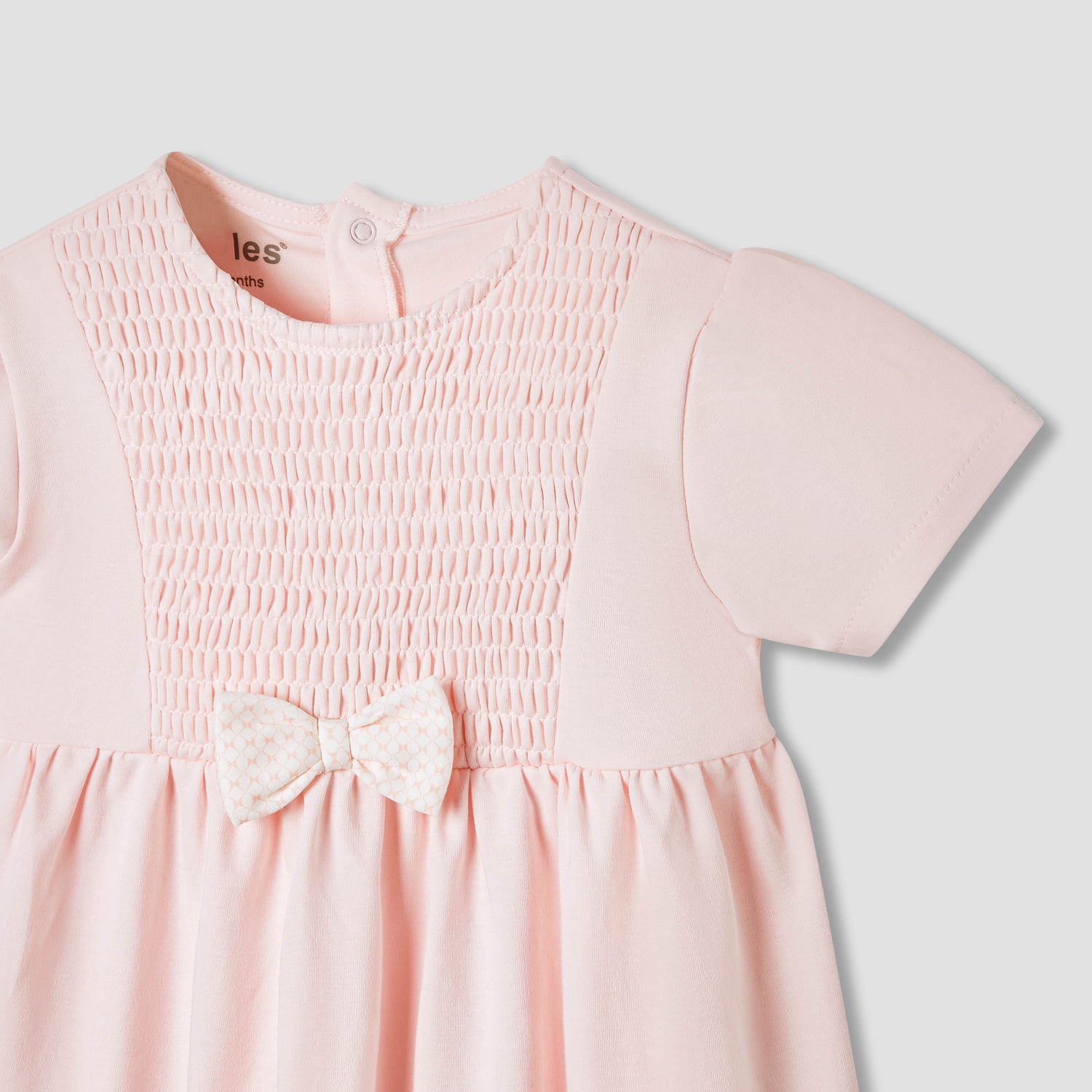 Giggles Smocked Detail A-line Dress with Bow