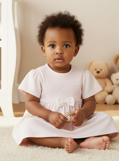 Giggles Smocked Detail A-line Dress with Bow-baby-girls-clothing-dressesandjumpsuits-image-7