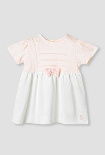 Giggles Printed A-line Dress with Bow Accent-undefined-image-1