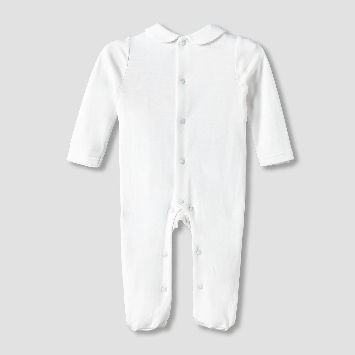 Giggles Supima Cotton Collared Long Sleeves Sleepsuit with Bow Detail