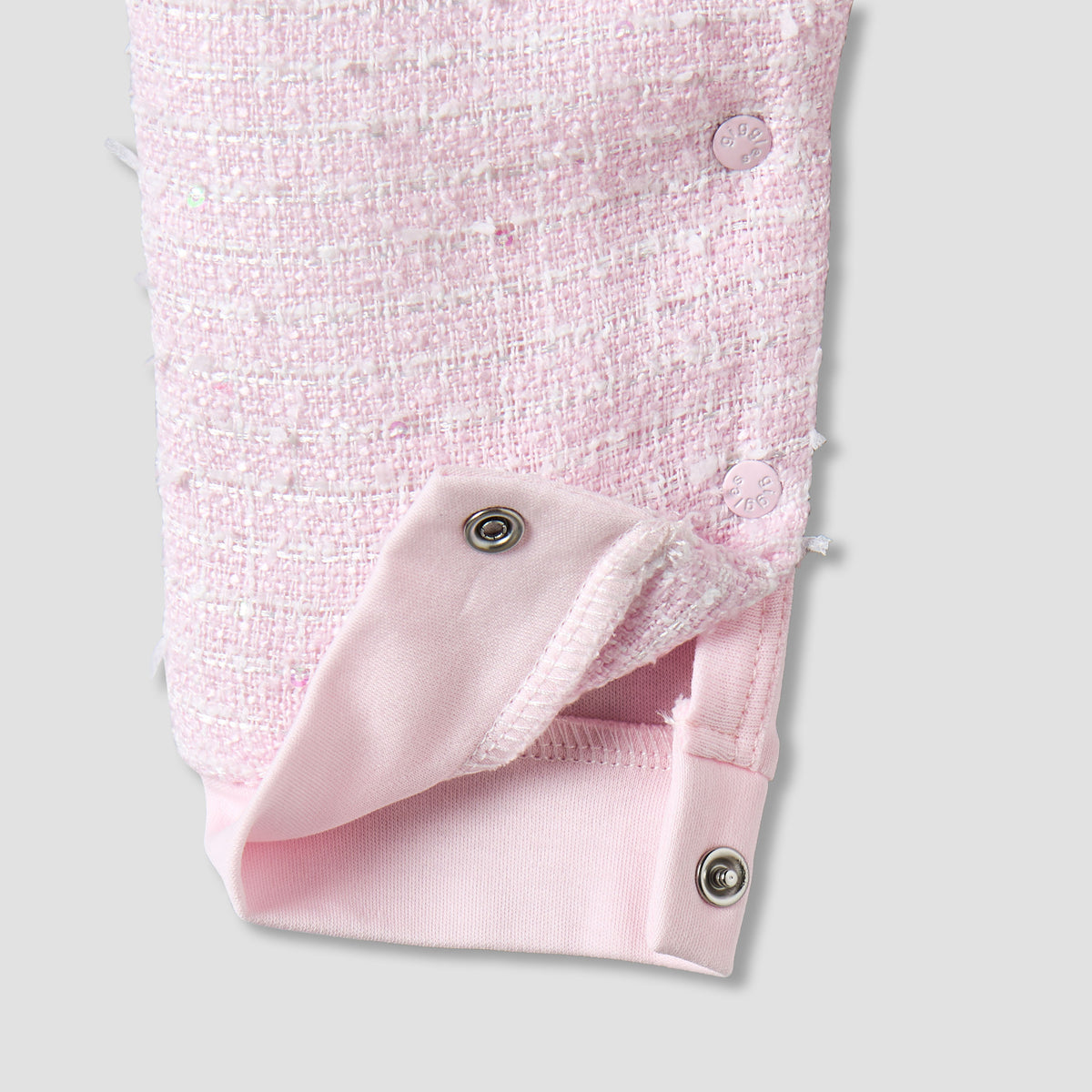 Giggles Cotton Peter Pan Collar Long Sleeves Sleepsuit with Textured Design