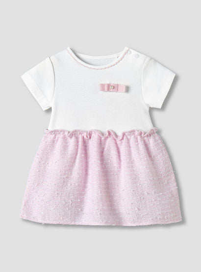 Giggles Round Neck Short Sleeves A-line Dress with Bow Detail-baby-girls-clothing-dressesandjumpsuits-image-2