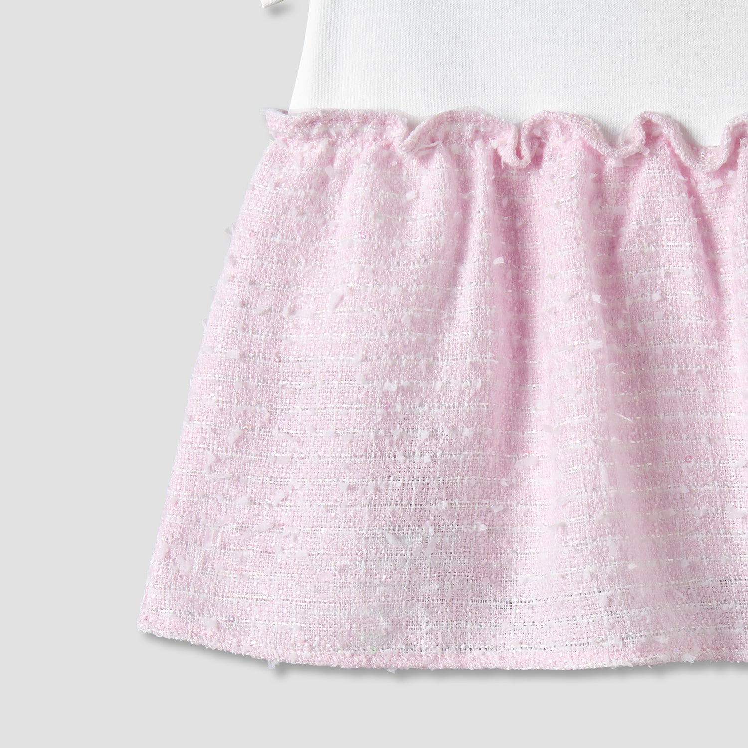 Giggles Round Neck Short Sleeves A-line Dress with Bow Detail