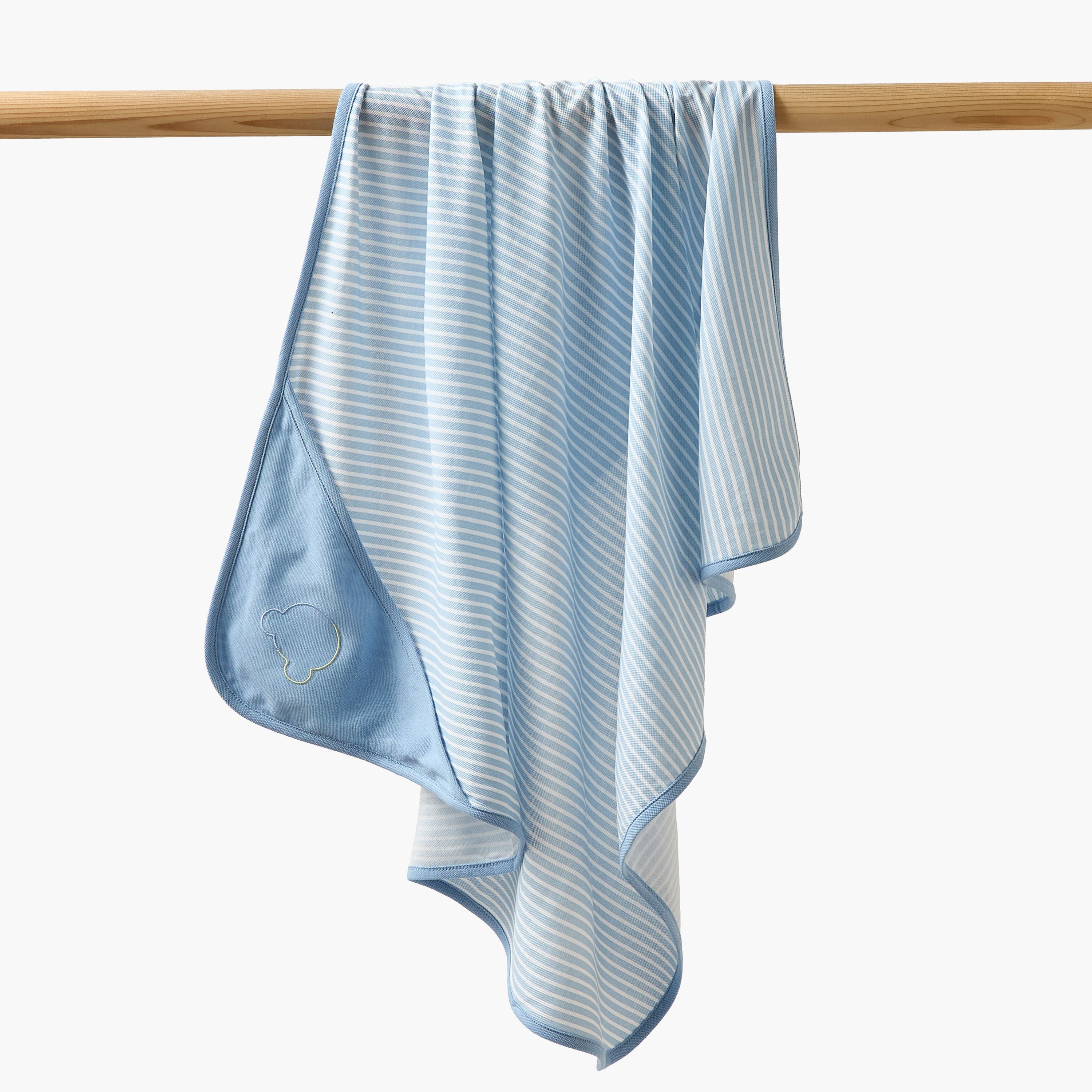 Juniors Receiving Blanket with Stripes - Blue / 0-6 mths