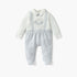 Giggles Bear Applique Closed Feet Sleepsuit with Long Sleeves - Multicolour / 9-12 mths
