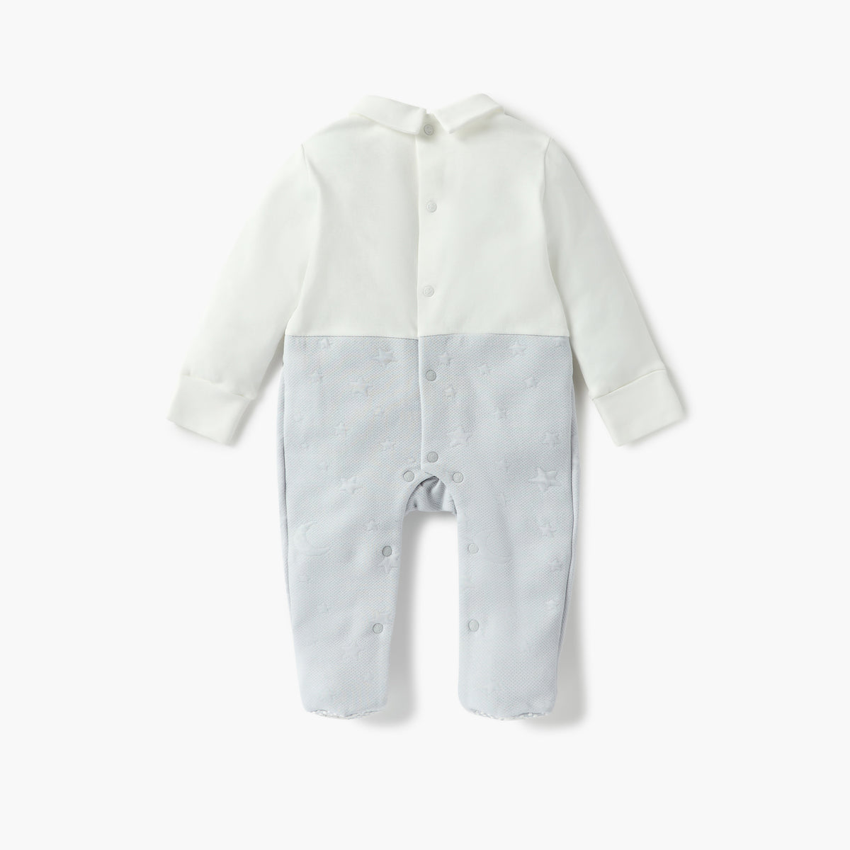 Giggles Bear Applique Closed Feet Sleepsuit with Long Sleeves
