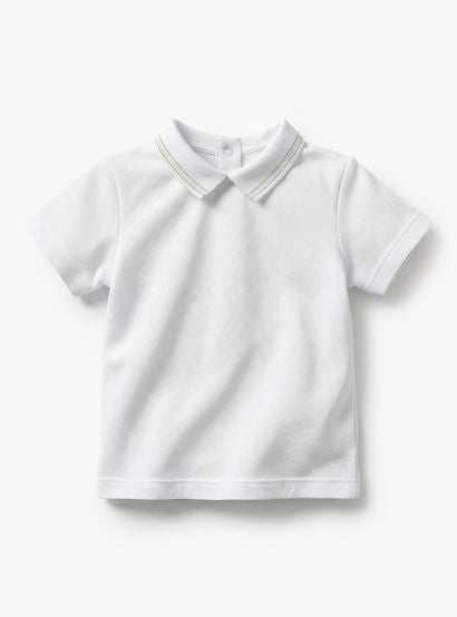 Juniors Peter Pan Collar Short Sleeves Polo T-shirt and Dungaree Set with Stripes-baby-boys-clothing-setsandcoords-image-3