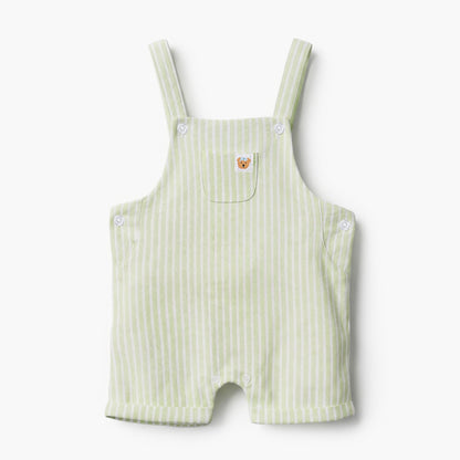 Juniors Peter Pan Collar Short Sleeves Polo T-shirt and Dungaree Set with Stripes