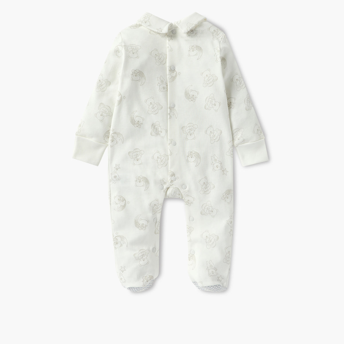 Giggles Bear Print Closed Feet Sleepsuit with Long Sleeves
