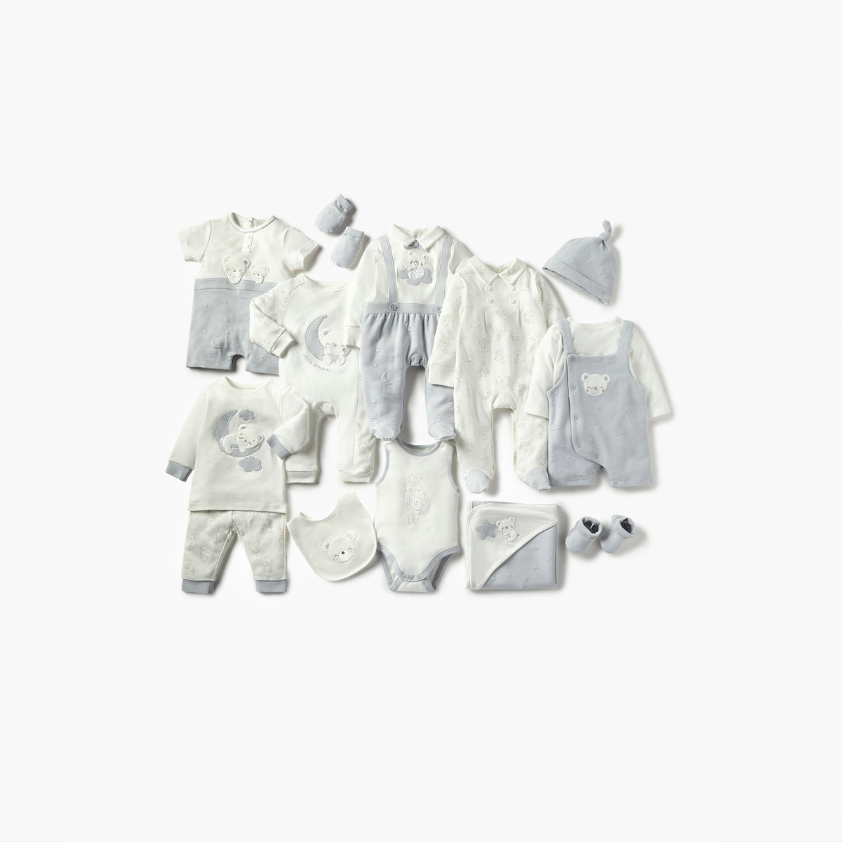 Giggles Bear Print Closed Feet Sleepsuit with Long Sleeves