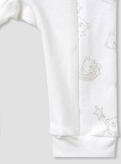 Giggles Round Neck Sleepsuit with Bear Applique - Cotton - Long Sleeves-baby-boys-clothing-nightwear-sleepsuits-image-4