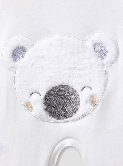 Giggles Round Neck Sleepsuit with Bear Applique - Cotton - Long Sleeves-baby-boys-clothing-nightwear-sleepsuits-image-5