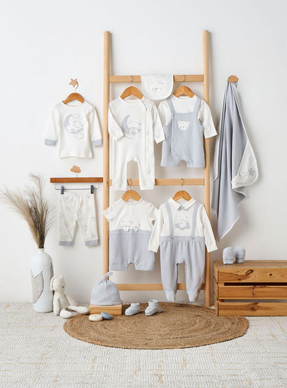 Giggles Round Neck Sleepsuit with Bear Applique - Cotton - Long Sleeves-baby-boys-clothing-nightwear-sleepsuits-image-6