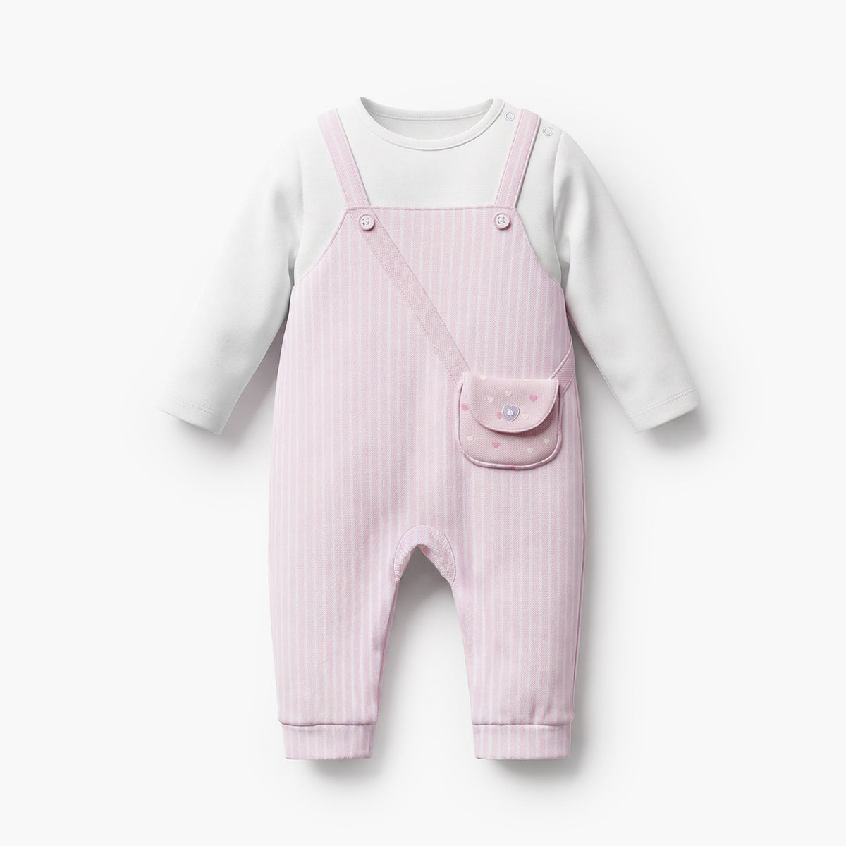 Juniors Cotton Round Neck Long Sleeves Sleepsuit with Stripes