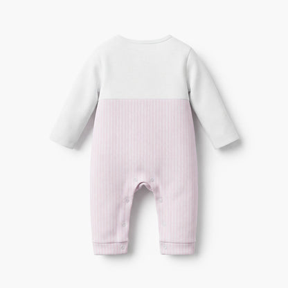Juniors Cotton Round Neck Long Sleeves Sleepsuit with Stripes
