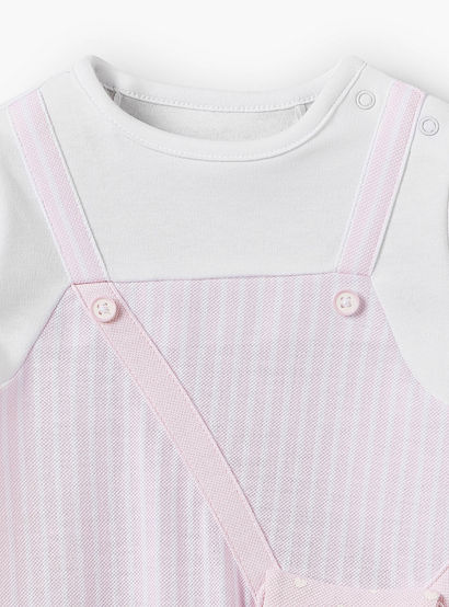 Juniors Cotton Round Neck Long Sleeves Sleepsuit with Stripes-baby-girls-clothing-nightwear-sleepsuits-image-4