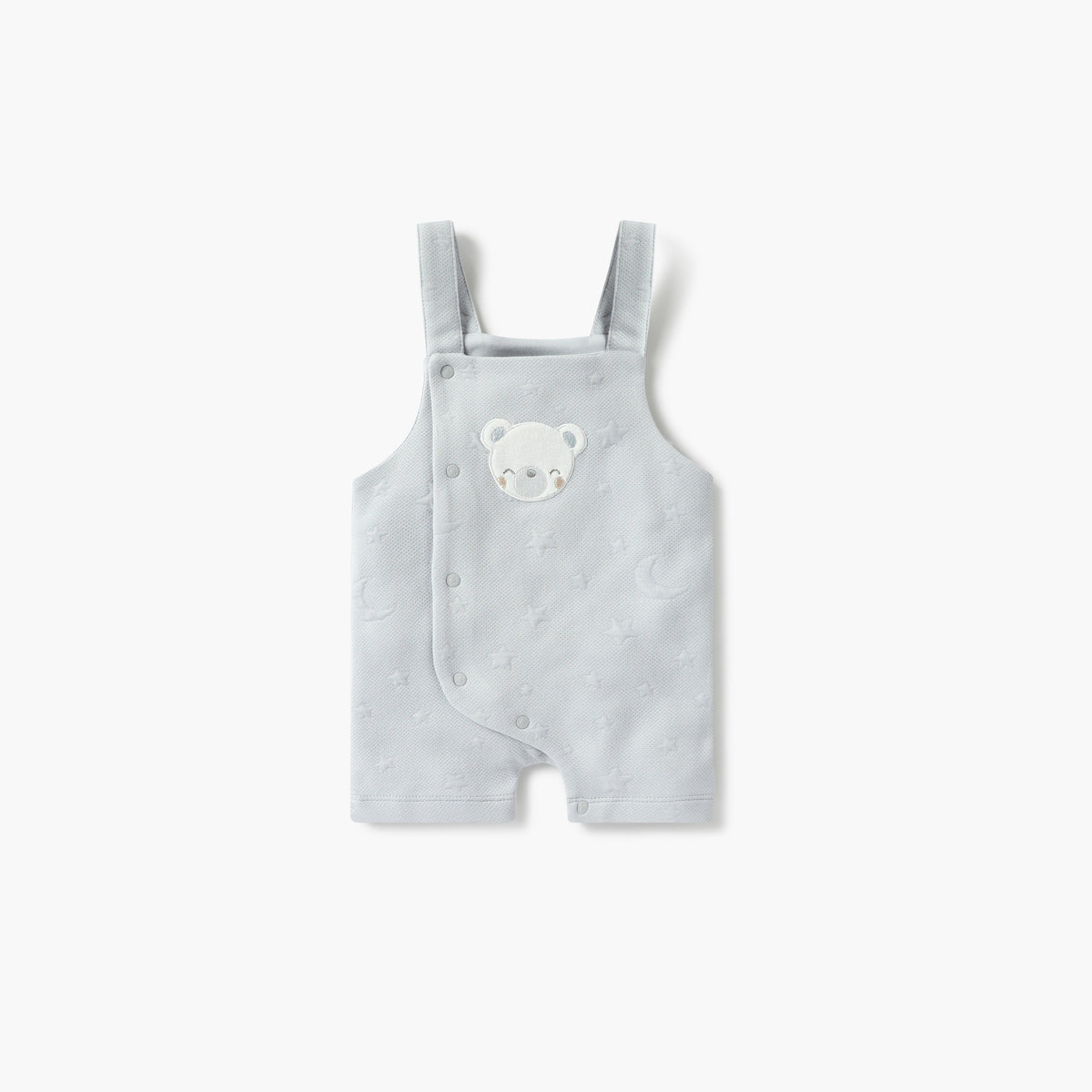 Giggles Bear Applique Dungaree and Long Sleeves T-shirt Set