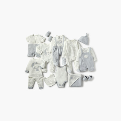 Giggles Bear Applique Dungaree and Long Sleeves T-shirt Set