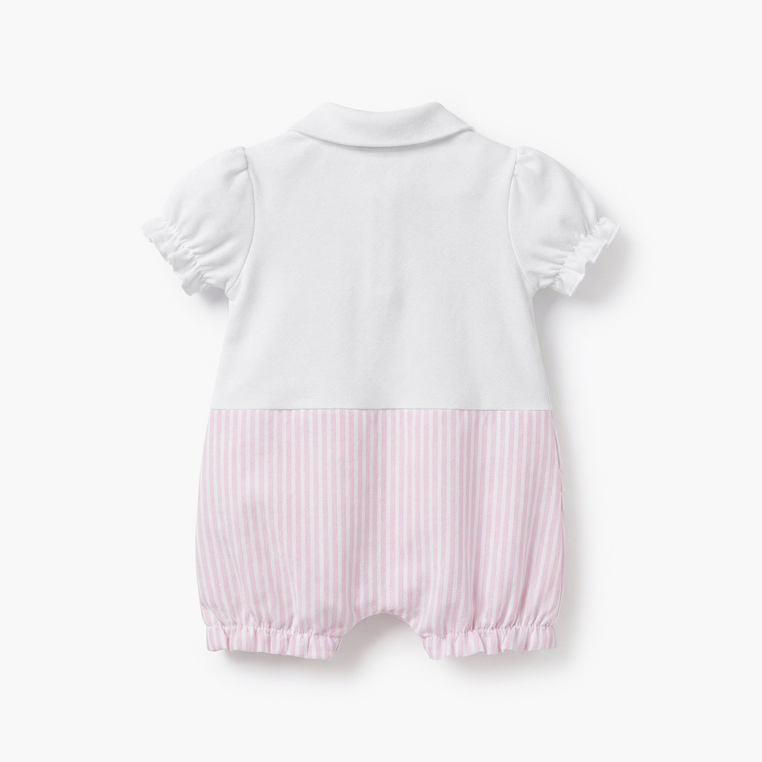 Juniors Peter Pan Collar Short Sleeves Romper with Stripes