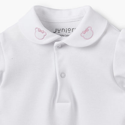 Juniors Peter Pan Collar Short Sleeves Romper with Stripes