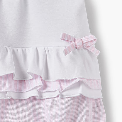 Juniors Peter Pan Collar Short Sleeves Romper with Stripes