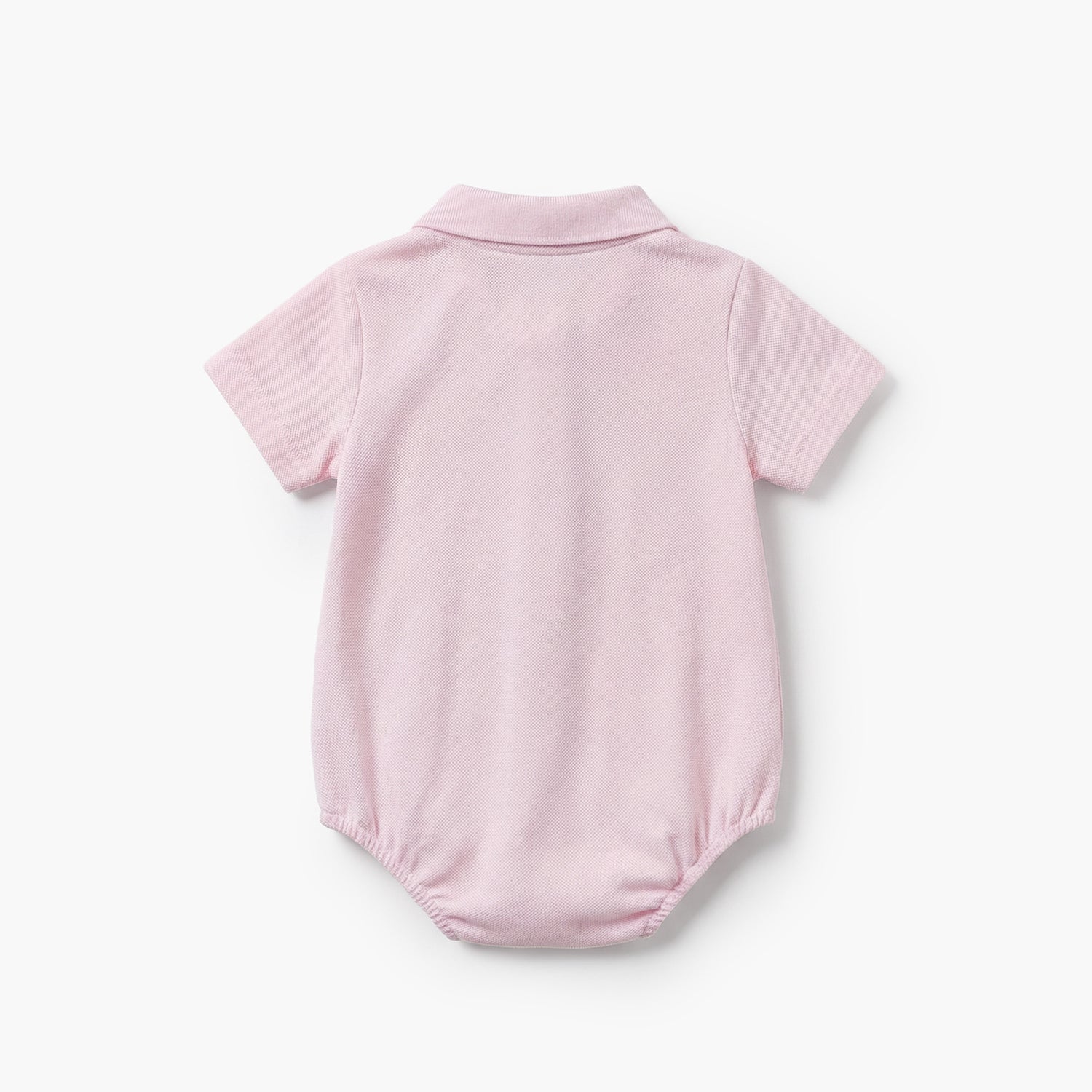 Juniors Cotton Collared Short Sleeves Polo Bodysuit with Textured Design