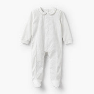 Giggles Cotton Peter Pan Collar Long Sleeves Sleepsuit with Embroidered Detail-undefined-image-1