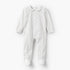 Giggles Cotton Peter Pan Collar Long Sleeves Sleepsuit with Embroidered Detail - White / 9-12 mths