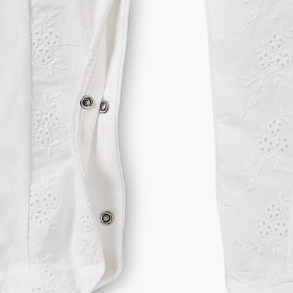 Giggles Cotton Peter Pan Collar Long Sleeves Sleepsuit with Embroidered Detail