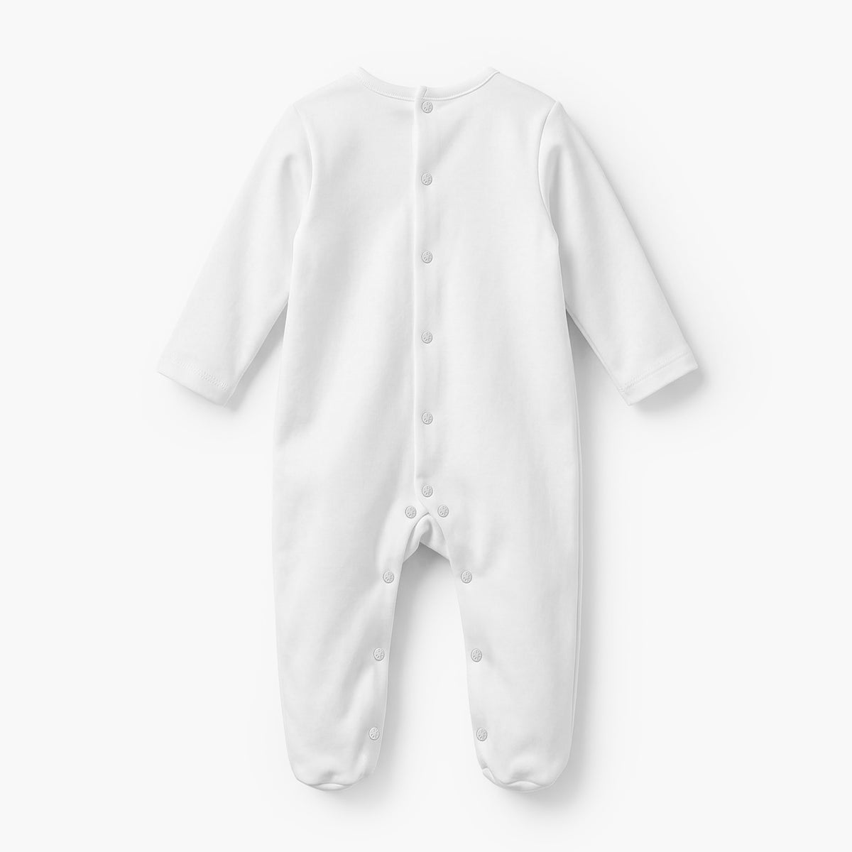 Giggles Cotton Round Neck Long Sleeves Sleepsuit with Moon and Star Embroidery