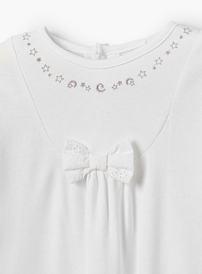 Giggles Cotton Round Neck Long Sleeves Sleepsuit with Moon and Star Embroidery-baby-girls-clothing-nightwear-sleepsuits-image-4